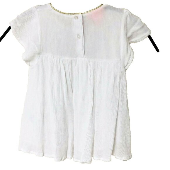 Juicy Couture Dress 2T White Gold Bodice Neck Trim Little Girls Logo Lined - Picture 3 of 6